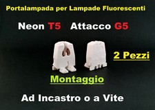 2x Portalampada per lampada lampadine fluorescenti neon T5 attacco G5 2 Pezzi
