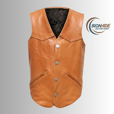 Gilet uomo marrone vera pelle