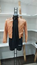 GIACCA DI PELLE usata Donna Woman Marrone chiaro TG M PGC149PI