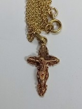 Oro 18 Kt Collana Con Pendente Croce Oro 18 Kt Lavorazione Artigianale Esclusiva