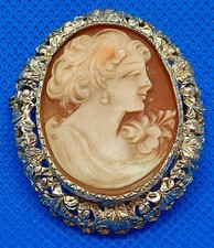 Spilla argento 800 con cammeo vintage 