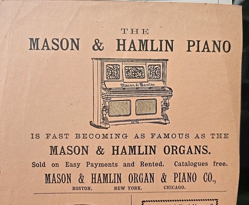 1892 mason hamlin orgon and - mason, &