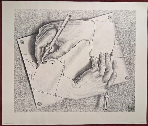 Litografia drawing hands di - hands",