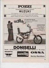 advertising Pubblicità CICLOMOTORI MILANI CHOPPER  50 1972- MOTOITALIANE  EPOCA