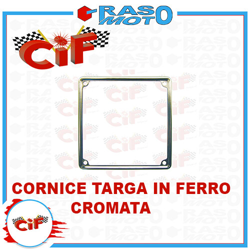 Cornice targa ferro cromata - cornice,