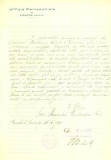 1943 CODEVIGO PD WW2 Parroco Alessandro VENDRASCO su Olindo MATTIAZZI di CONCHE