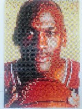 Mosaico Moderno Pixelart Handmade Con Hama Beads Ritratto Di Michael Jordan