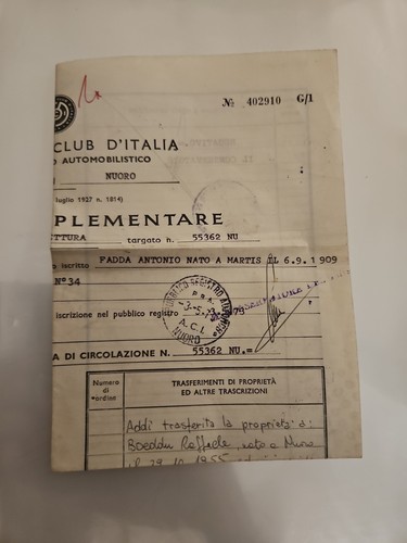 Vintage foglio - a.c.i.,