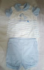 Completo Spezzato Estivo Cotone Pantaloncino E Maglietta Oviesse 6/9 Mesi 68 Cm