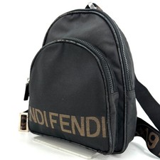 Fendi Mini Zaino Nylon Logo Nero Autentico