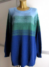 MARINA RINALDI Maglia Blu Royal Fantasia Misto Lana e Cachemire Tg XL=56 IT