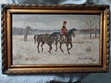 Ulano a cavallo, olio su tela, del pittore polacco Jerzy Kossak (1886-1955)