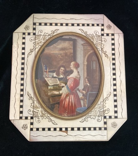 Antica miniatura con cornice - con,