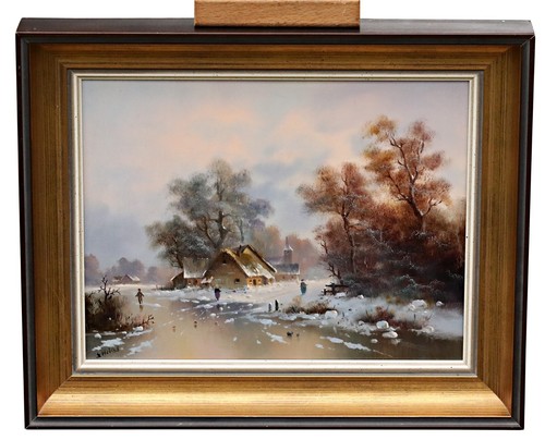 Olio legno paesaggio - olio,
