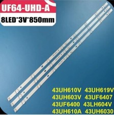 KIT 3 BARRE STRIP 8 LED PER TV LG 43" UF64-UHD-A LB268 V2.0XS200604 850 mm