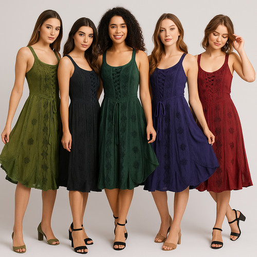 Abito midi bohemien damigella