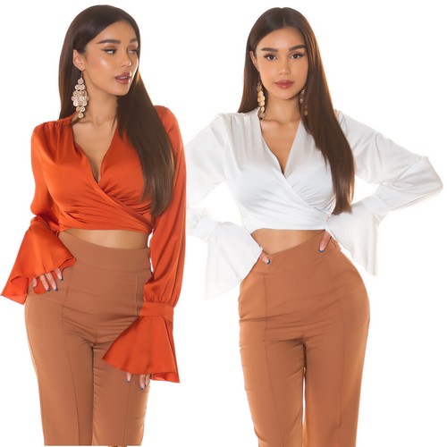 Blusa donna elegante crop