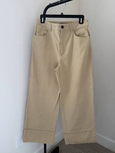 Pantalone zara beige gamba - pantalone,