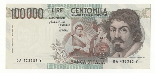 100000 lire caravaggio - , i°