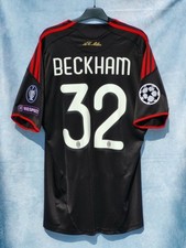 MAGLIA SHIRT ADIDAS AC MILAN 2009-2010 BECKHAM 32 THIRD BLACK CHAMPIONS...