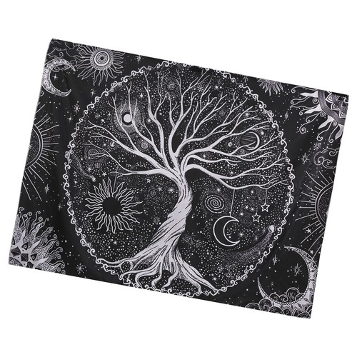 Arazzo albero luna sole nero - arazzo,