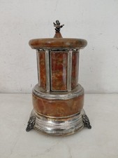 Carillon vintage Reuge doppia melodia – marmo rosso e metallo argentato