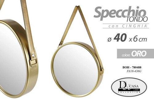 Specchio tondo sospeso - tondo, con