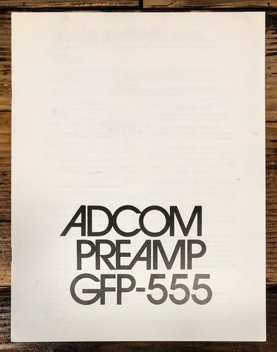 Adcom gfp 555 preamplificatore - adcom, gfp-555