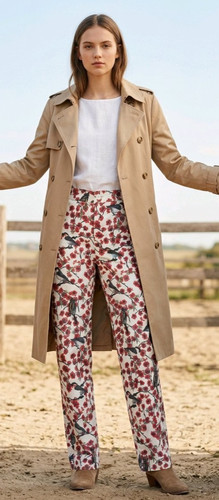 Jeans disigual uccellini fiori - jeans,