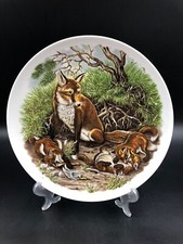 Piatto decorativo muro parete ANIMALI SELVATICI CON CUCCIOLI VOLPE TIRSCHENREUTH