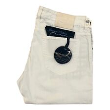 Jacob Cohen PW688 COMFORT Uomo 5 Pocket Jeans Pantaloni Bianco Handmade Nuovo