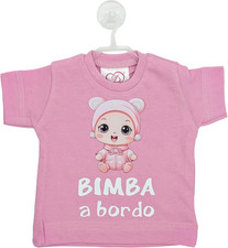 Mini T-Shirt Accessori Auto Bimbo a Bordo per Auto Bimba a Bordo Maglietta Con G
