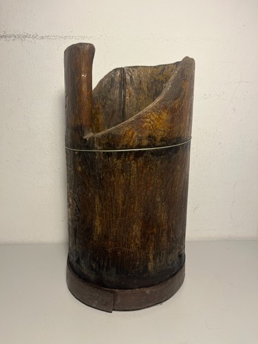 Secchio antico legno con - legno,