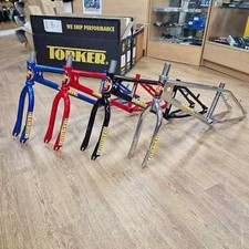 Telaio e forcella BMX Torker LP Race Old School nero blu rosso cromato