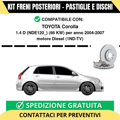 Kit freni posteriori toyota - posteriori,