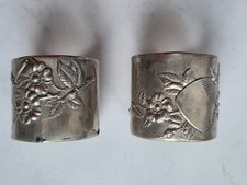 2 originali portatovaglioli in Argento Liberty/Art Nouveau primi anni del 900
