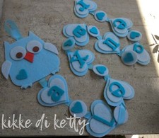 Fiocco nascita culla carrozzina bimbo pannolenci feltro 