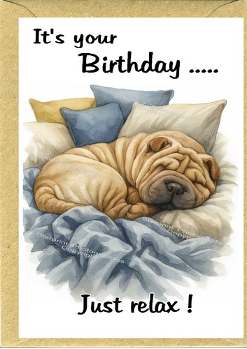 Biglietto compleanno shar pei - compleanno,