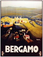 9823.Bergamo.piccolo villaggio di montagna.POSTER.decoro casa ufficio arte