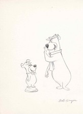 Yogi Bear & Boo Boo Bear drawing Signed by Bob Singer
