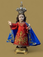 Bambinello Napoletano Gesù di Praga legno scultura ihs 52 cm design arte sacra