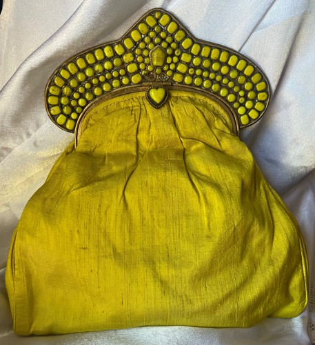 Borsa vintage seta - borsa, gialla