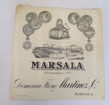 VECCHIA ETICHETTA ANTICA BOTTIGLIA MARSALA FLORIO MARTINEZ  1895 CA