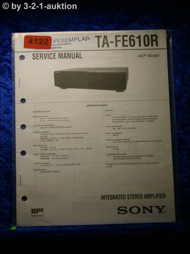 Sony service manual fe610r - sony,
