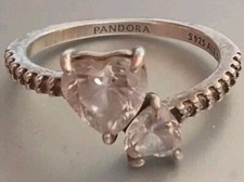 Anello Pandora Originale Doppio Cuore Mis 56 Arg 925