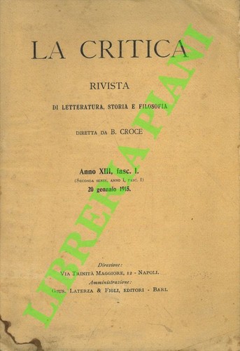 Croce benedetto la critica - benedetto,