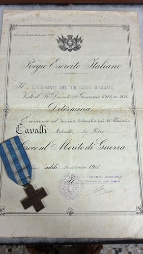 Attestato con medaglia croce - attestato,