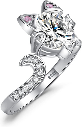 Anello donna gatto regolabile - donna,