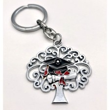 10X Portachiavi metallo ALBERO DELLA VITA con TOCCO LAUREA bomboniera 0W7N