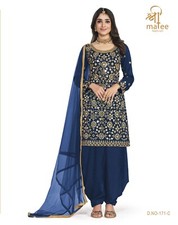 Set abito donna indiana panjabi tuta Salwar Kurta Patiala e shiffon Dupatta